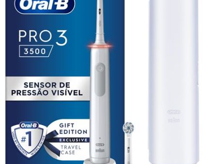 Escova de Dentes Elétrica Oral-B Pro 3 3500 - Branco For Sale